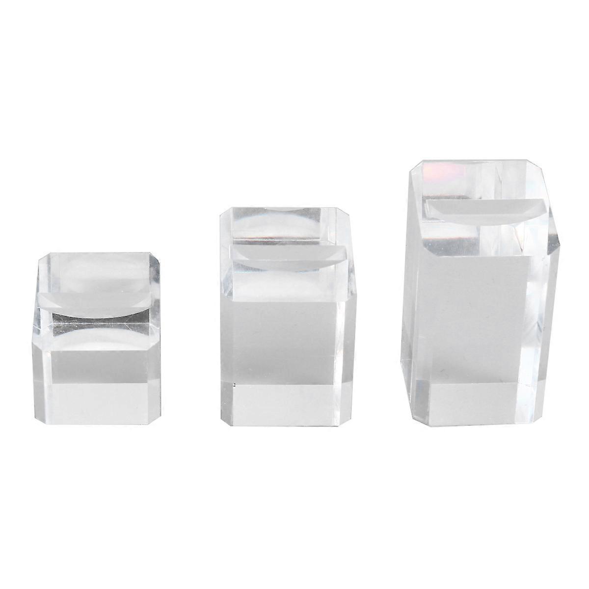 Rings Display Holder Acrylic for Exhibition 3Pcs Transparent Rack Set