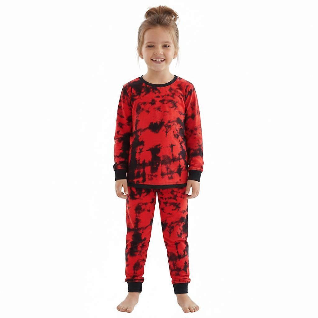 Unisex Tie Dye Red Pyjamas Set