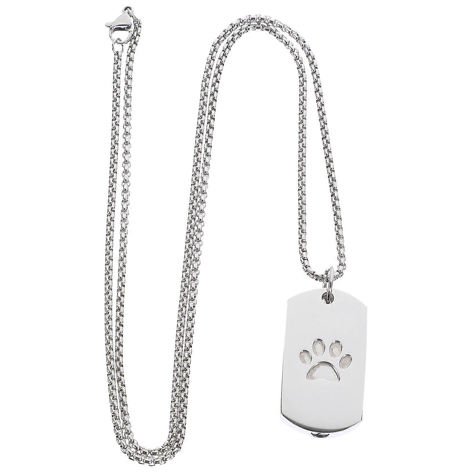 Titanium Ashes Urn Pendant Necklace for Pet Ashes Silver