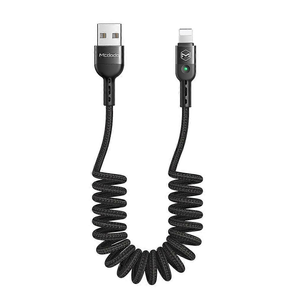 MCDODO Omega Series Retractable QC 4.0/3.0 Lightning Data Cable with LED Light 1.8m