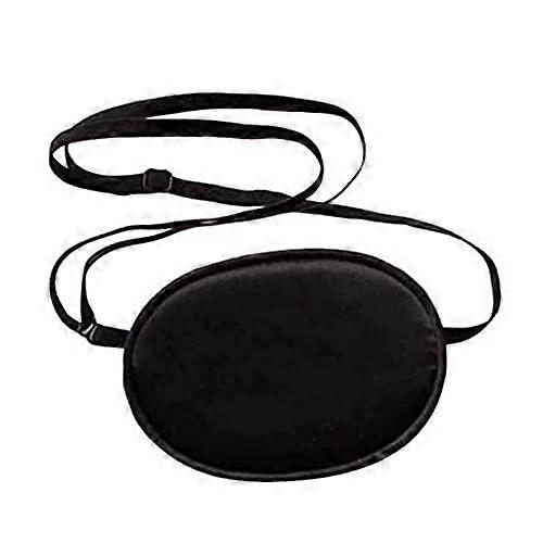 Silk Eye Patch for Amblyopia with Adjustable Strap, Breathable Light Blocking Black Mulberry Silk