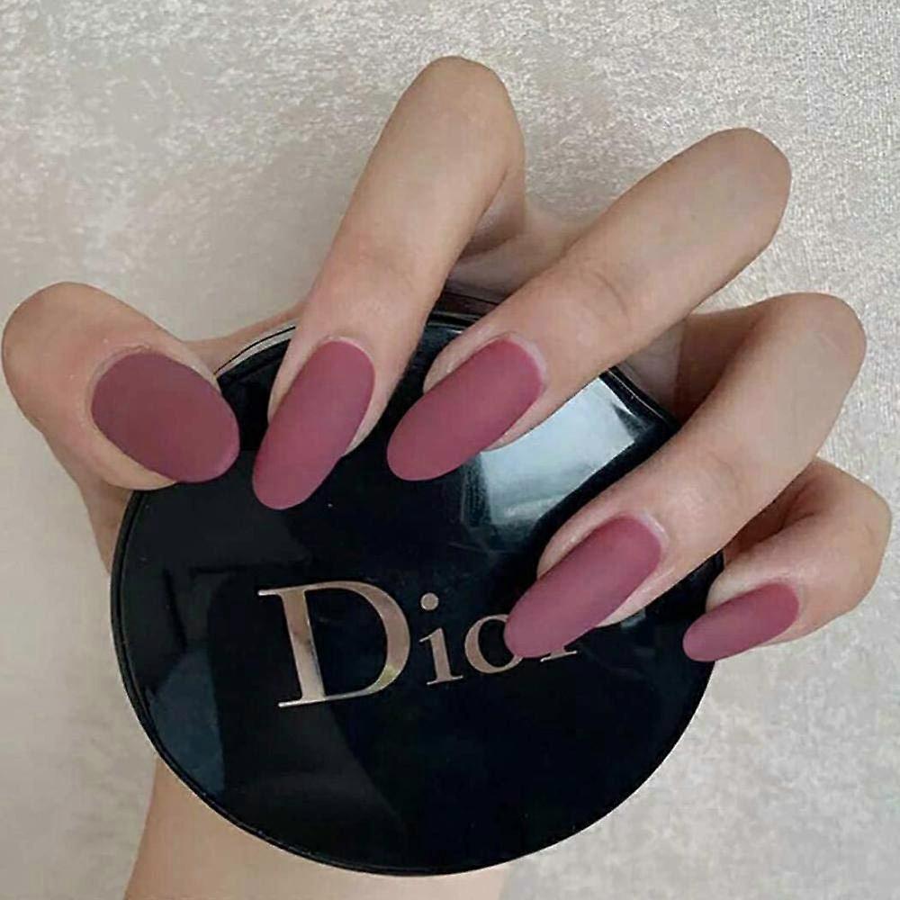 Long Coffin Matte Press On Nails Set with Multiple Sizes, Reusable Full Cover Acrylic False Nails