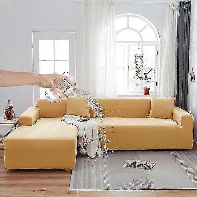 Waterproof Stretch Sofa Cover for L Shape Couch, Non Slip Full Coverage Protector, 2pcs