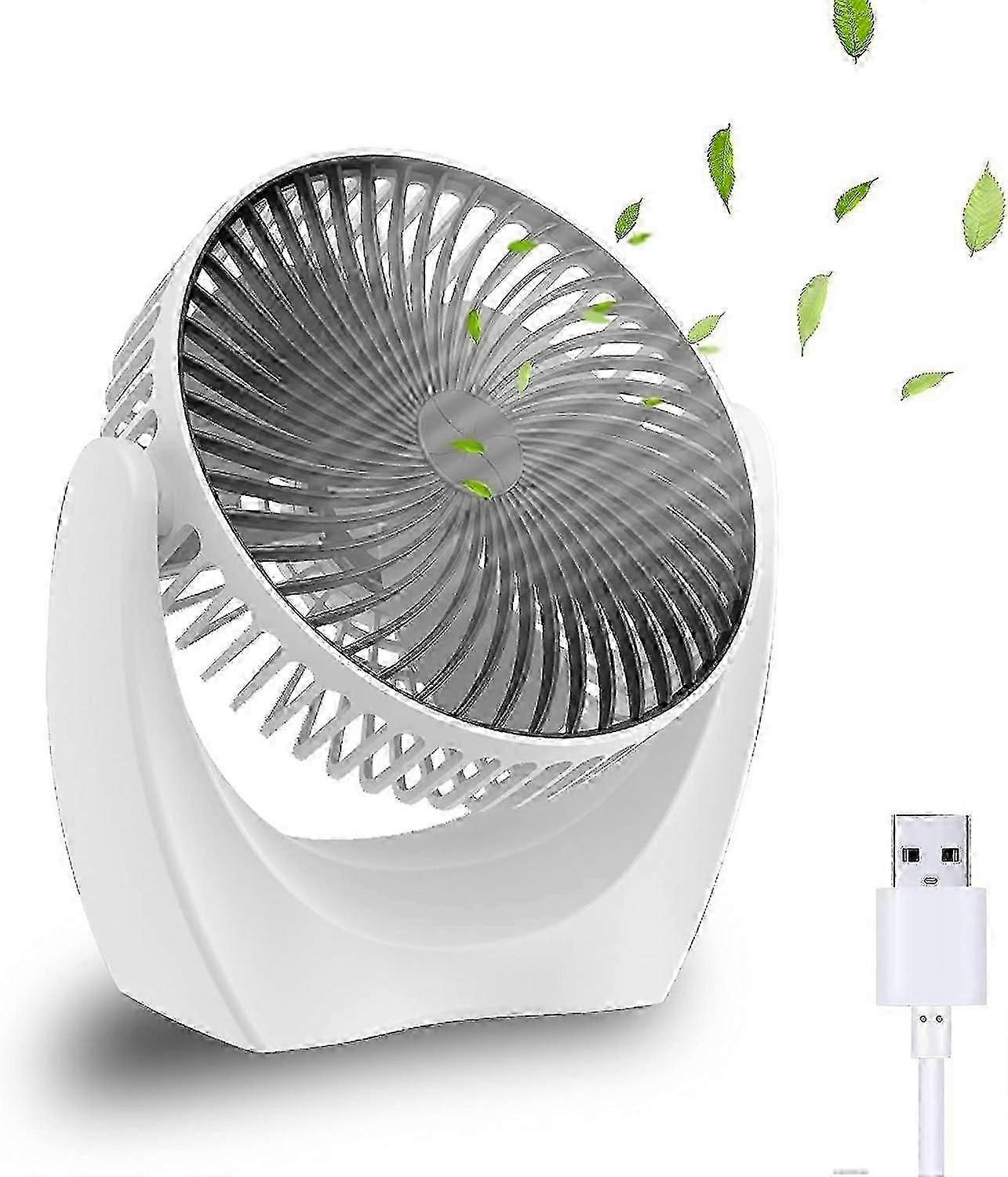 Usb Desktop Fan - Adjustable Speed Rotating Head