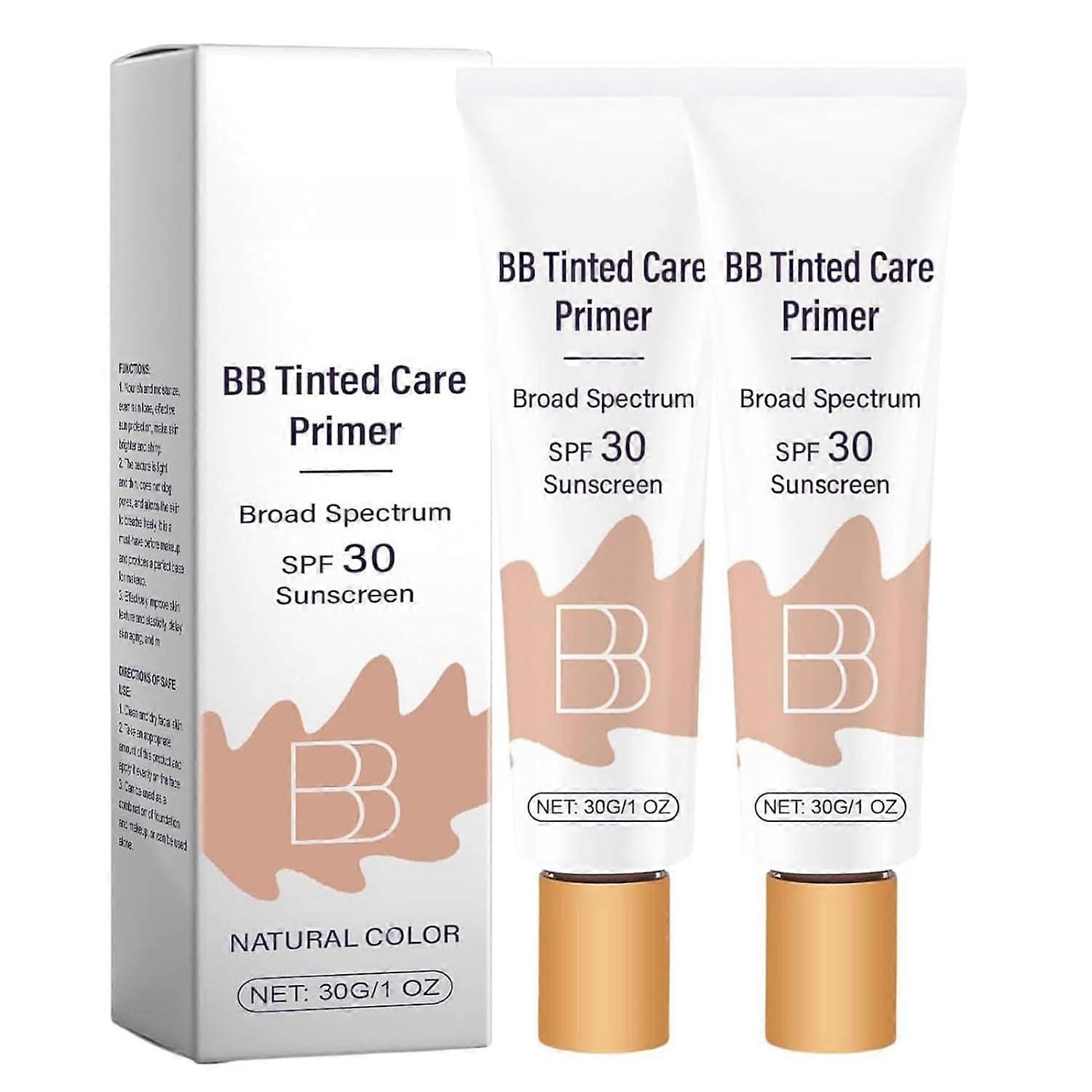 BB Cream with SPF 30 Full Coverage Hydrating Tinted Moisturizer for LightMedium Skin 2pcs