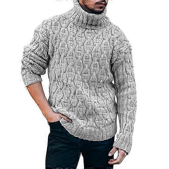 sweater Men Solid Color Sweater Turtleneck Sweater