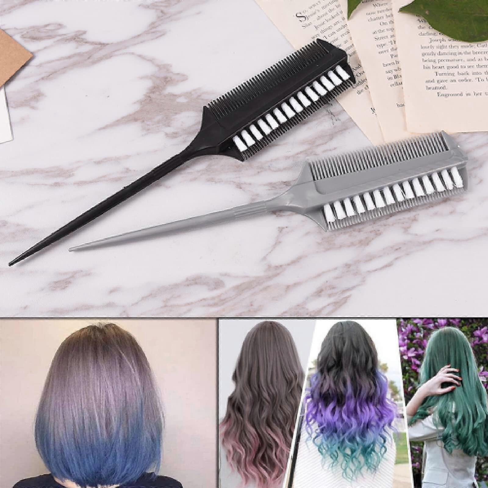 Teasing Hair Brush for Quick Volume Boost, Nylon Bristle Backcombing Comb, Slim Styling Tool, 1pc Random Color