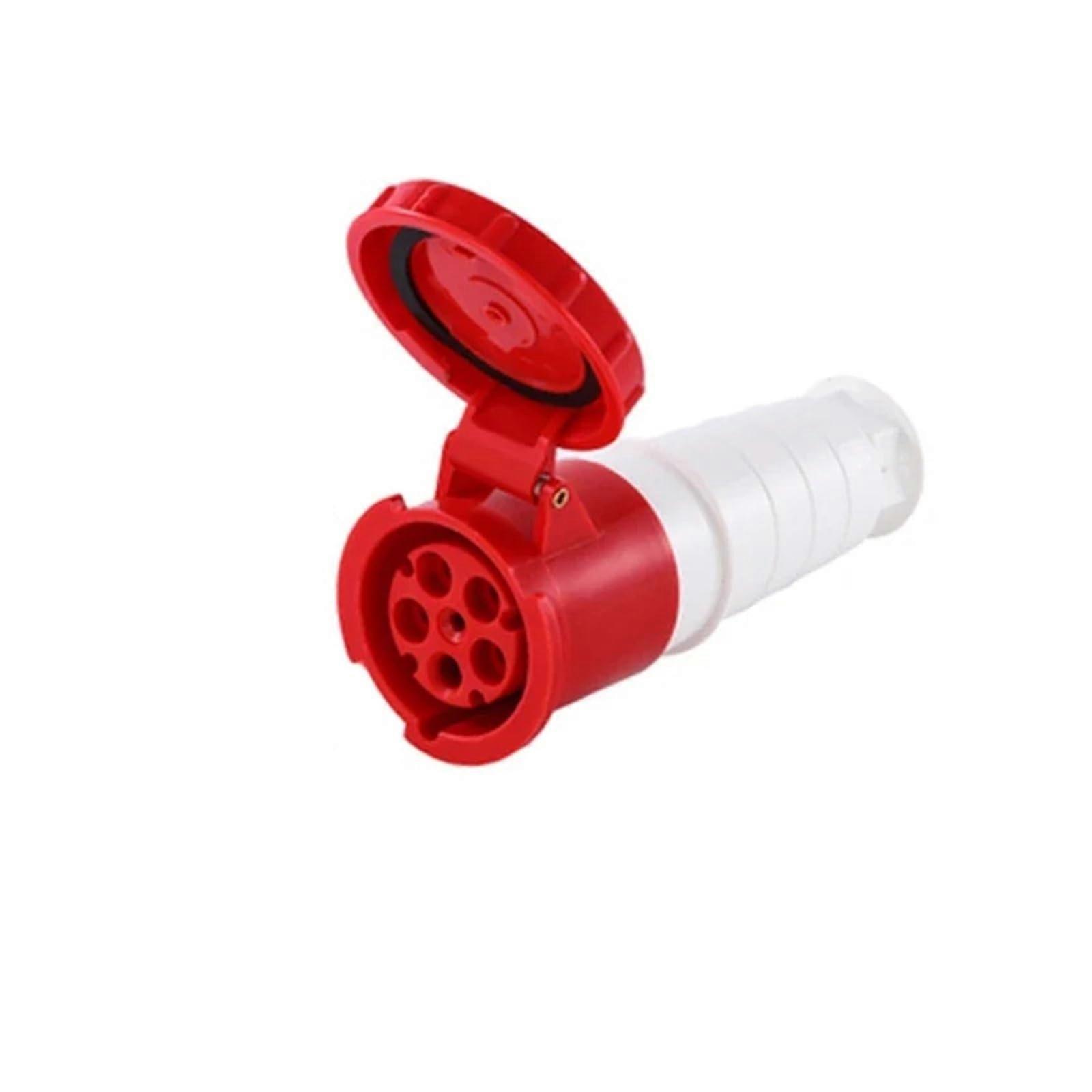 63A 5 Pin IP67 Industrial Plug and Socket, Waterproof Dustproof Wall Mounted Power Connector