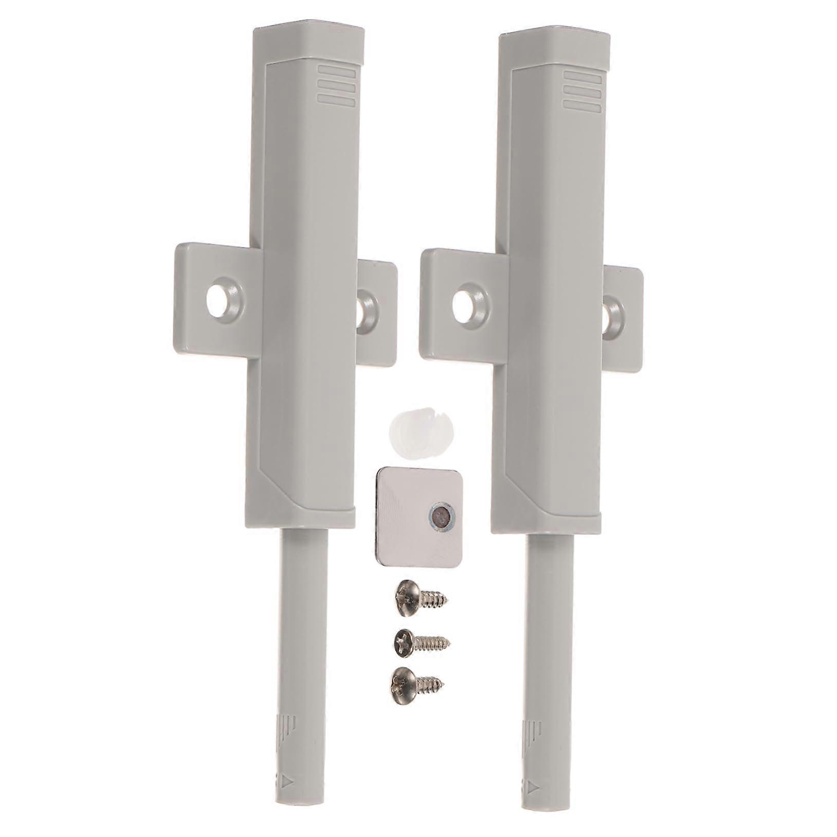 2 Sets Cabinet Push Latch with Concealed Push Release and SelfBounce for Wardrobe Doors