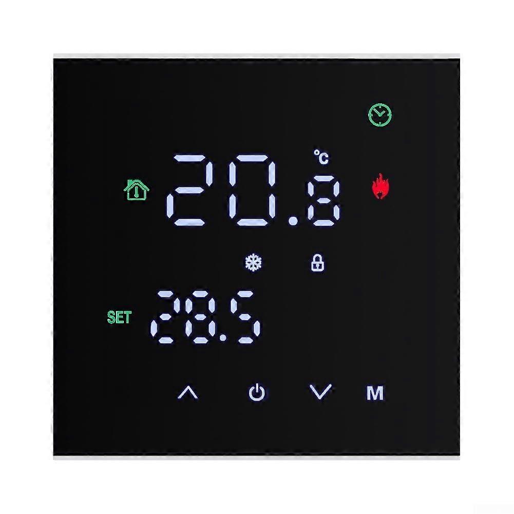 Smart Thermostat with LCD Touch Screen, Programmable Heating Control, Energy Saving, 3A Black
