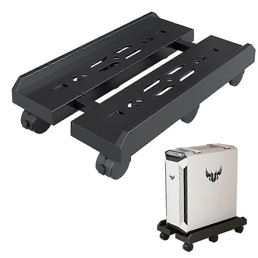 Adjustable PC Tower Stand with 6 Lockable Wheels, Rolling Computer Tower Stand for Under Desk