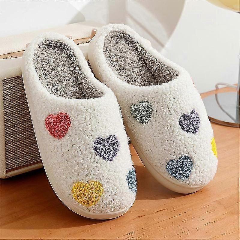 Ciabatte da donna per San Valentino con ricamo a cuore, morbide e comode