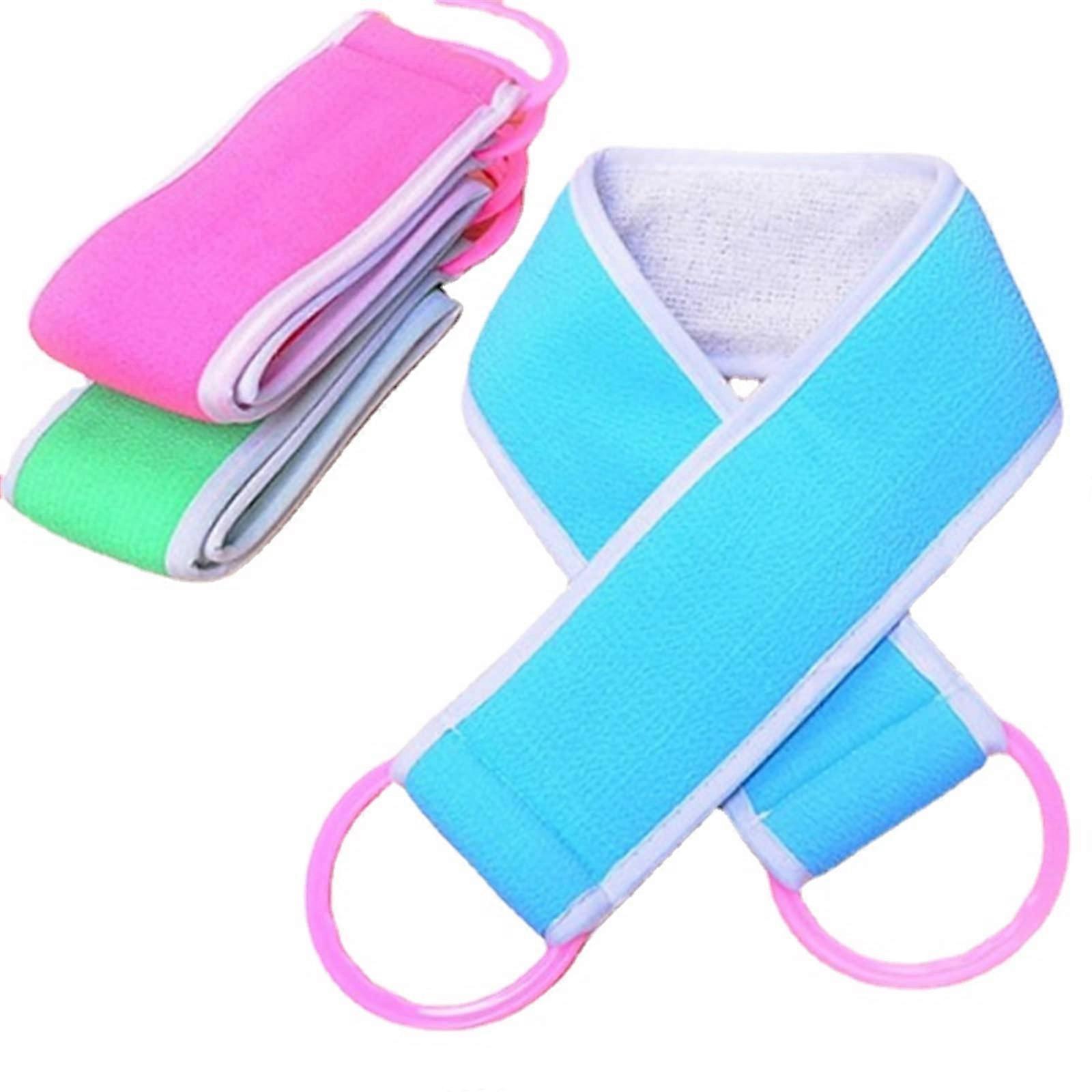 Back Scrubber for Shower with Dual Handles, Long Exfoliating Bath Sponge, Quick Dry, Blue