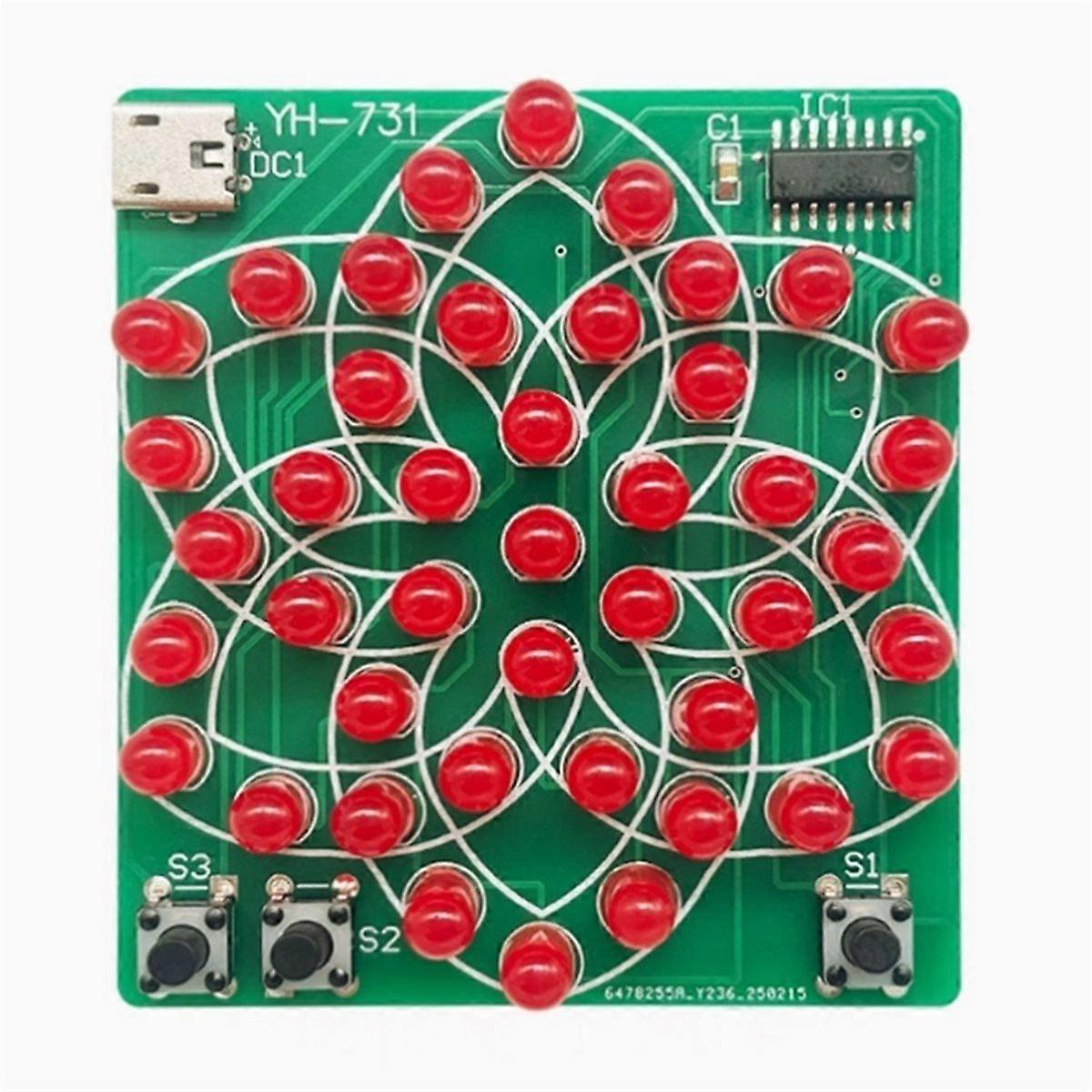 DIY Electronic Kit Electronic Windmill Flowing Water Light 43 LED 5V Fun Soldering Component Practice Kit