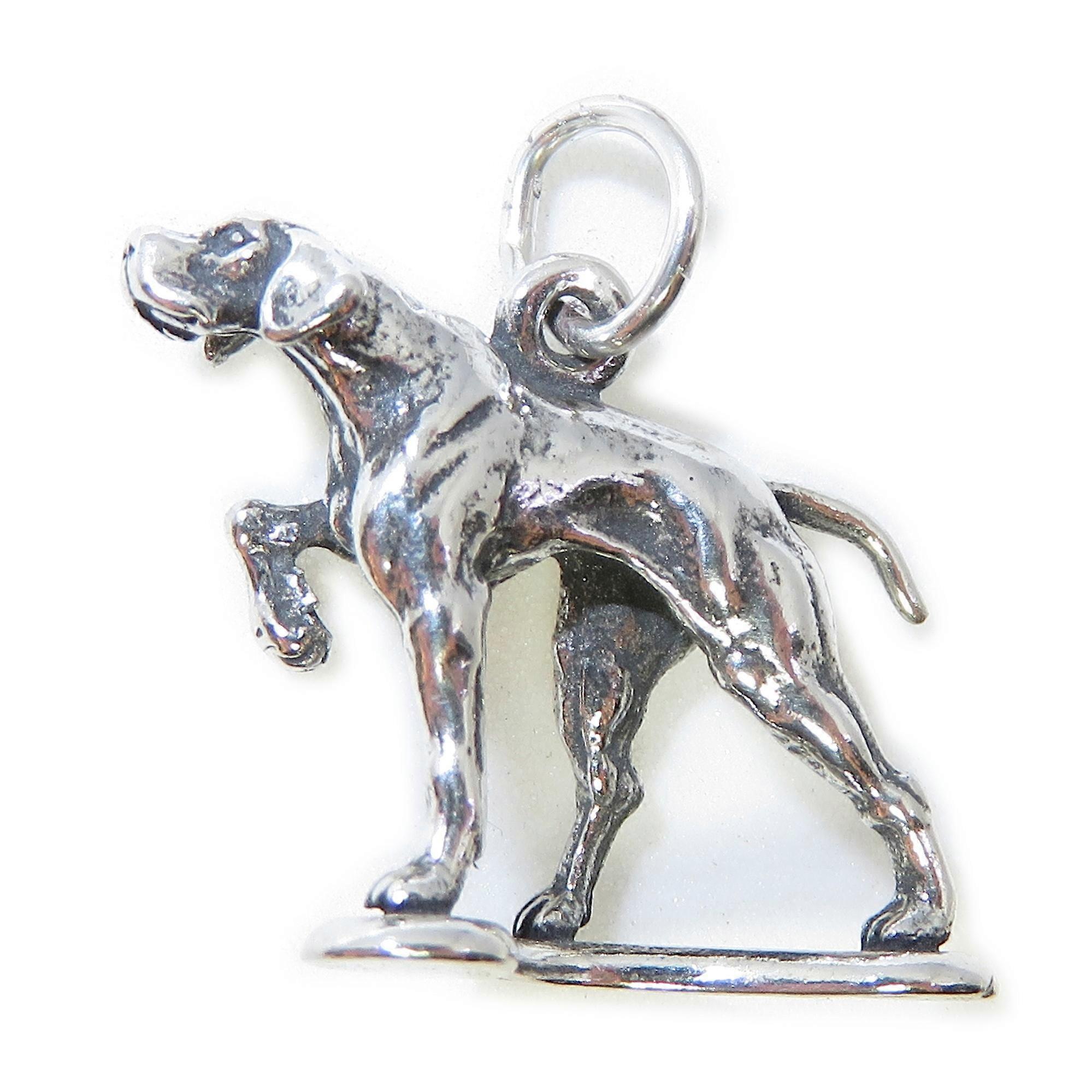 Pointer Dog sterling silver charm .925 x 1  Pointers Dogs charms