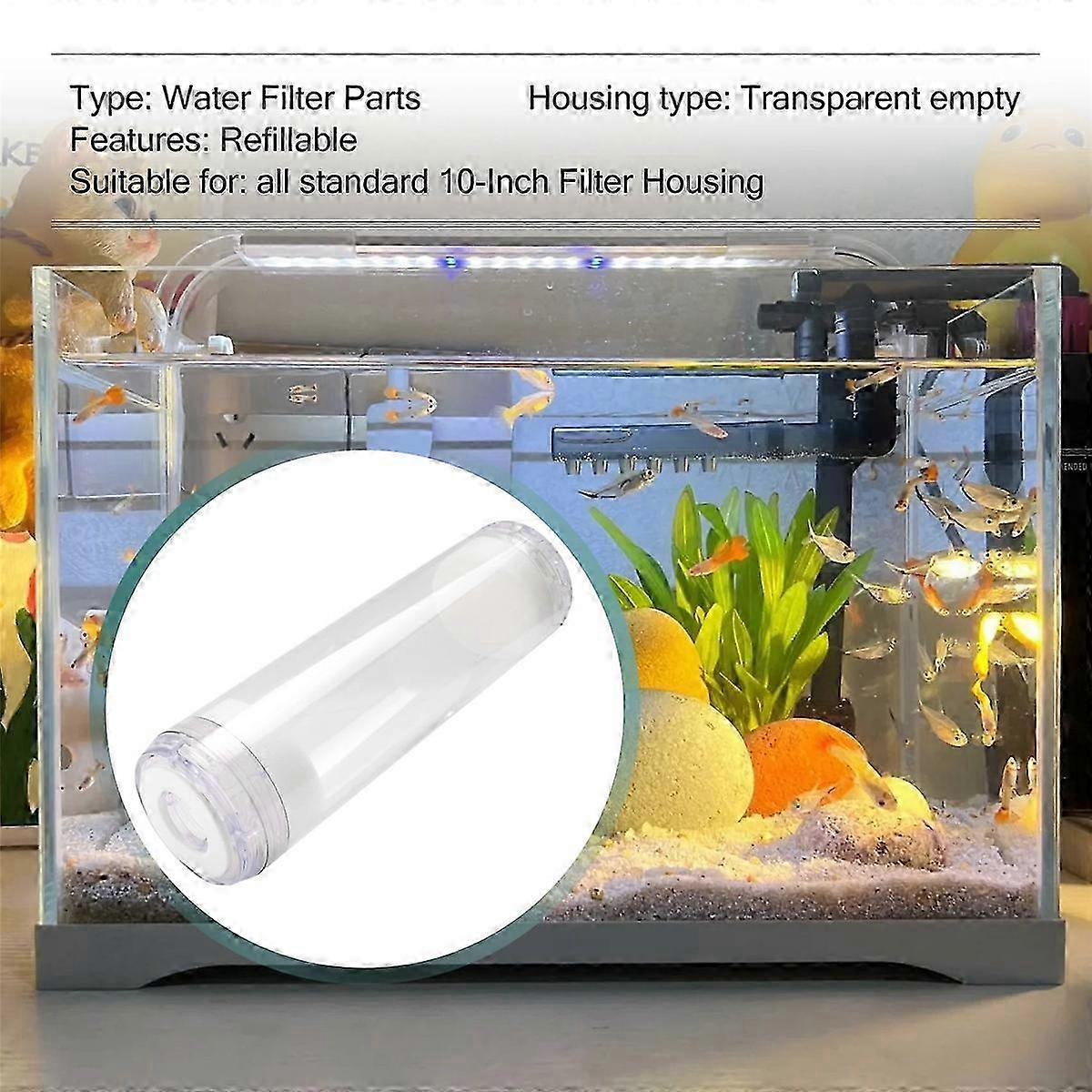 10-Inch Reusable Empty Clear Water Filter Housing Various Media Refillable