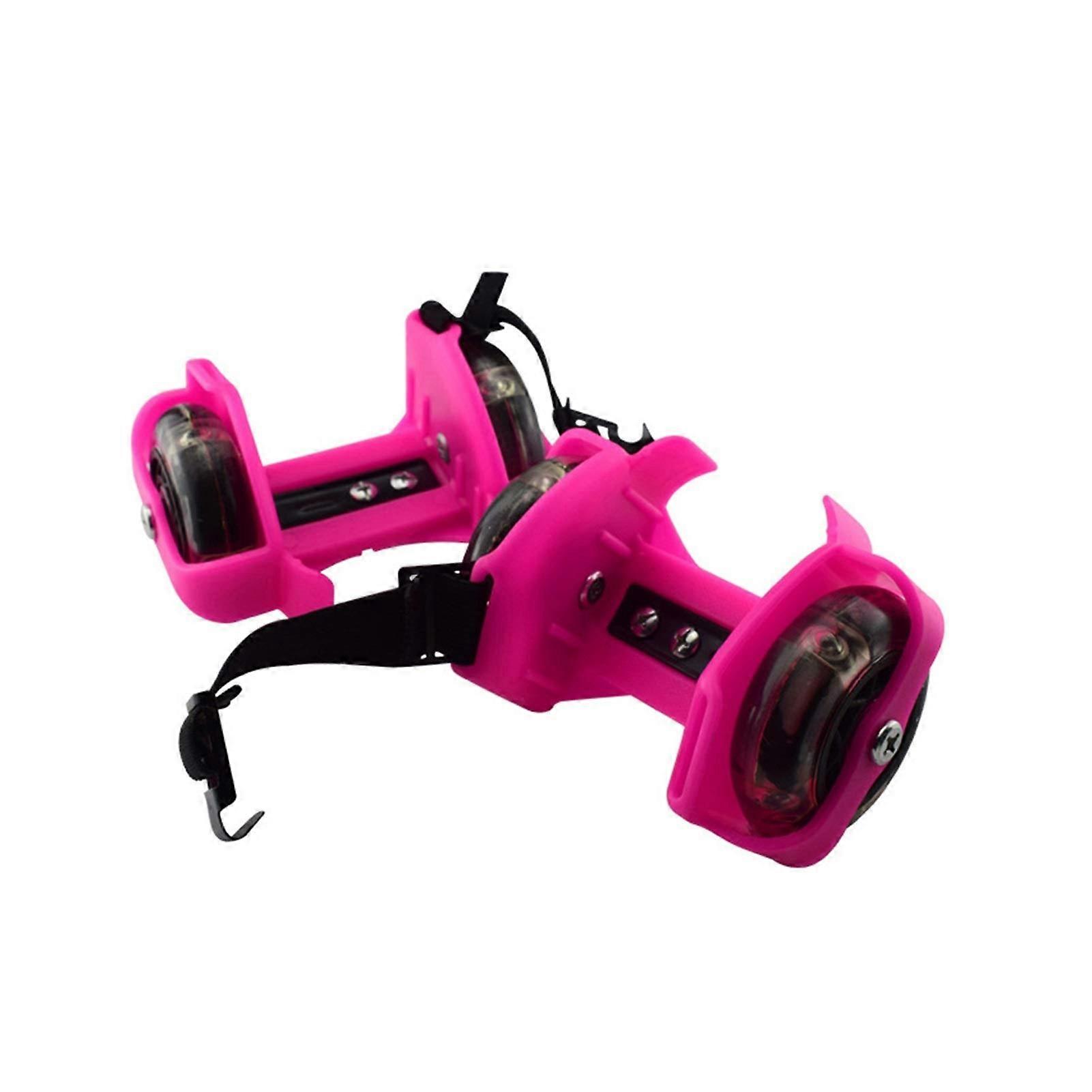 Pink Flashing Roller Skate Wheels Light Up Adjustable Design for Smooth Comfortable Ride