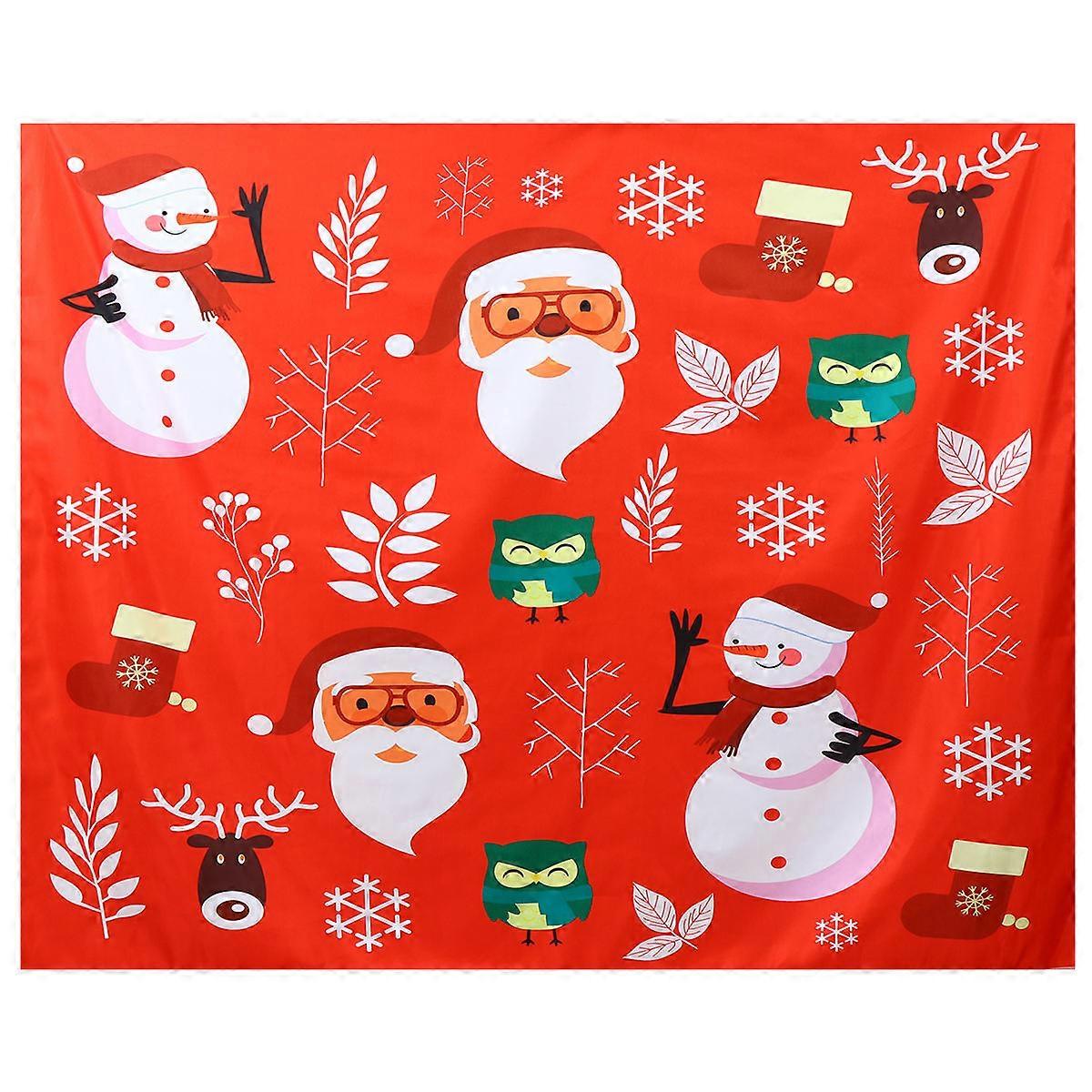 Xmas Table Cover Oilproof Tablecloth for Protection Use 2Pcs Red