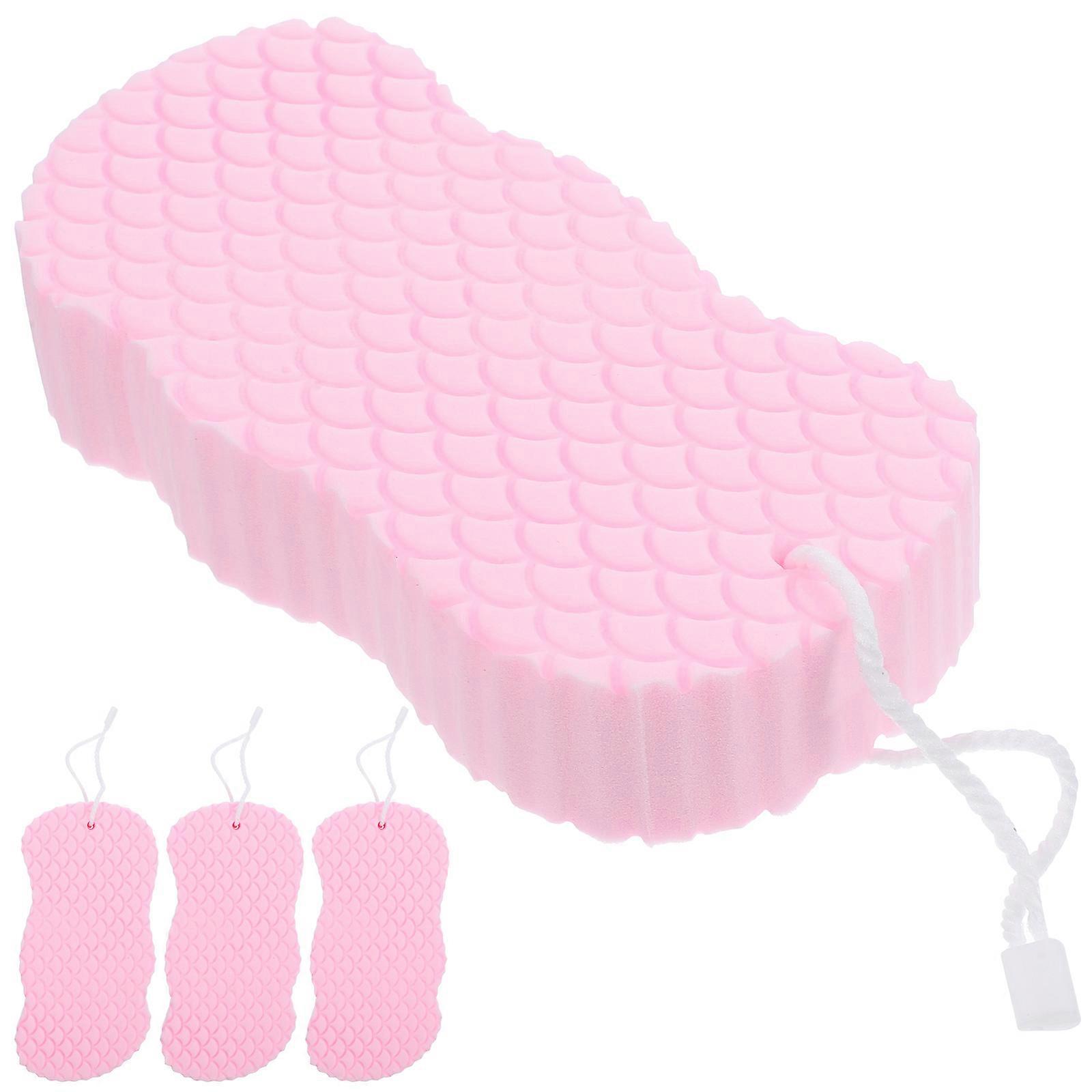 Double-Sided Bathing Sponges Bath Sponge for Cleaning 4Pcs Violet Sponge
