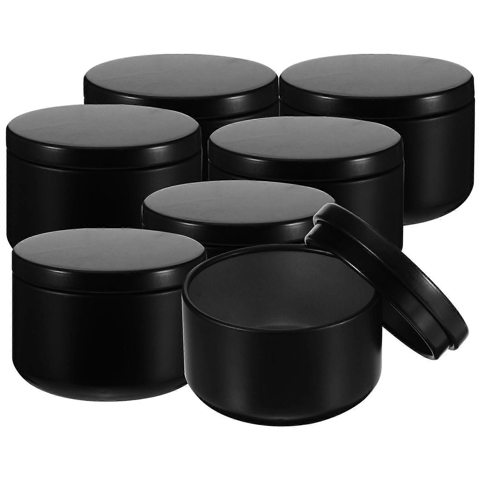 Black Candle Tin Round Containers for DIY Candle Making 12Pcs Set
