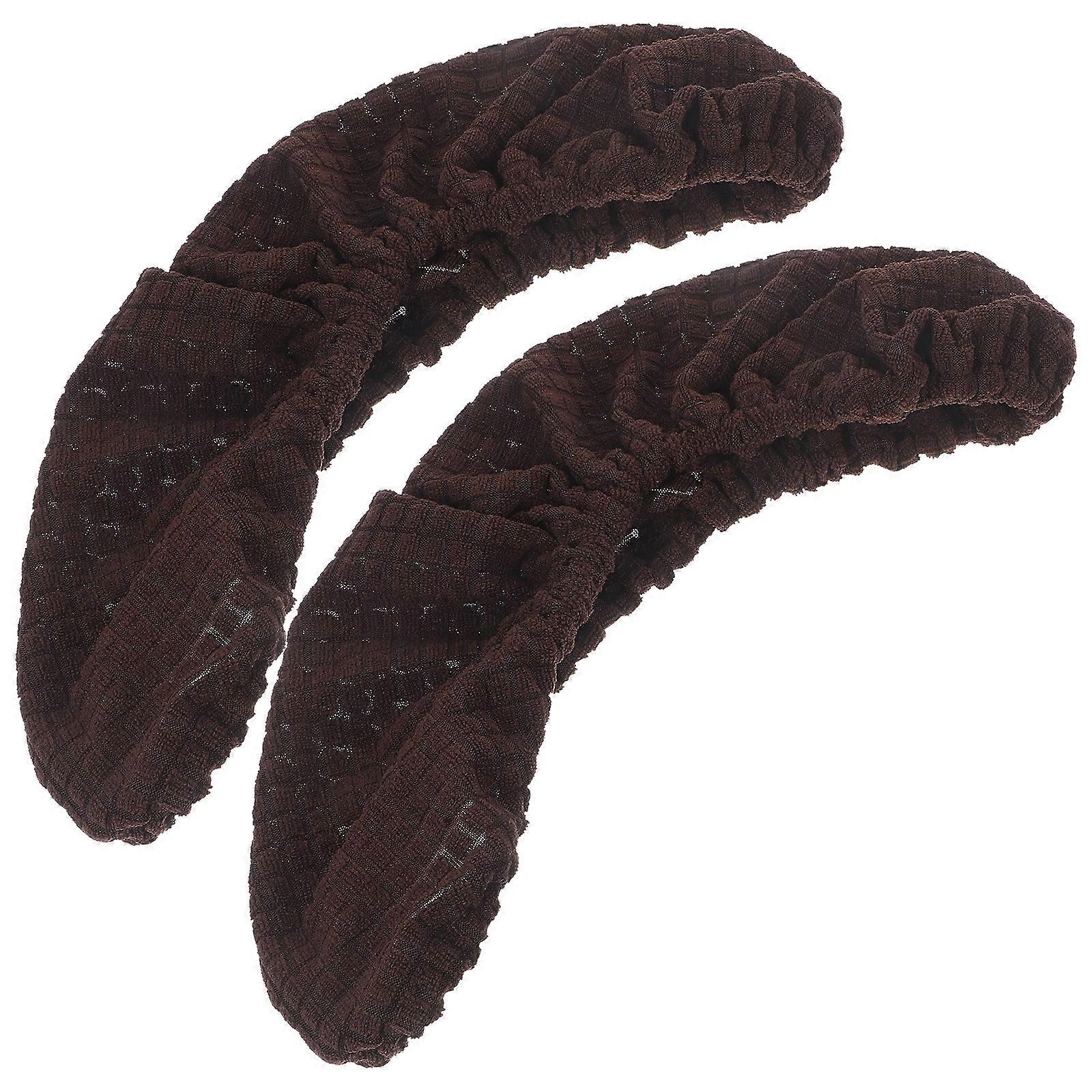 Brown Chair Arm Covers Using Polyester for Office Chairs 1Pair Comfortable Fit