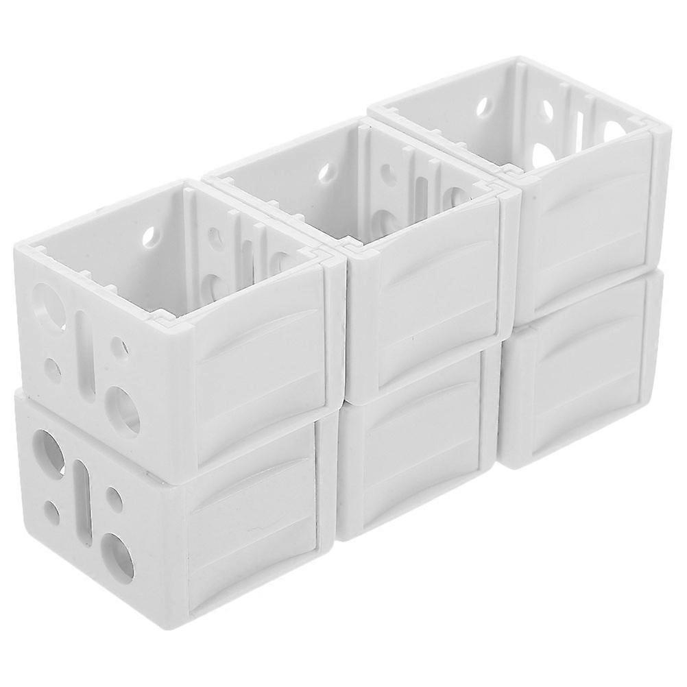 White Blinds Brackets Box Mounting Bracket for Window Blinds 6Pcs ABS