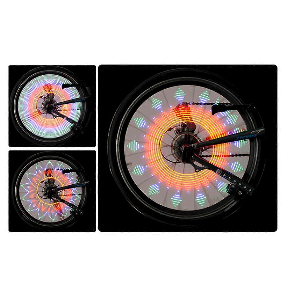 LED Spoke Light Wheel Light for Bicycle with 16 Leds Pattern Warning Lights