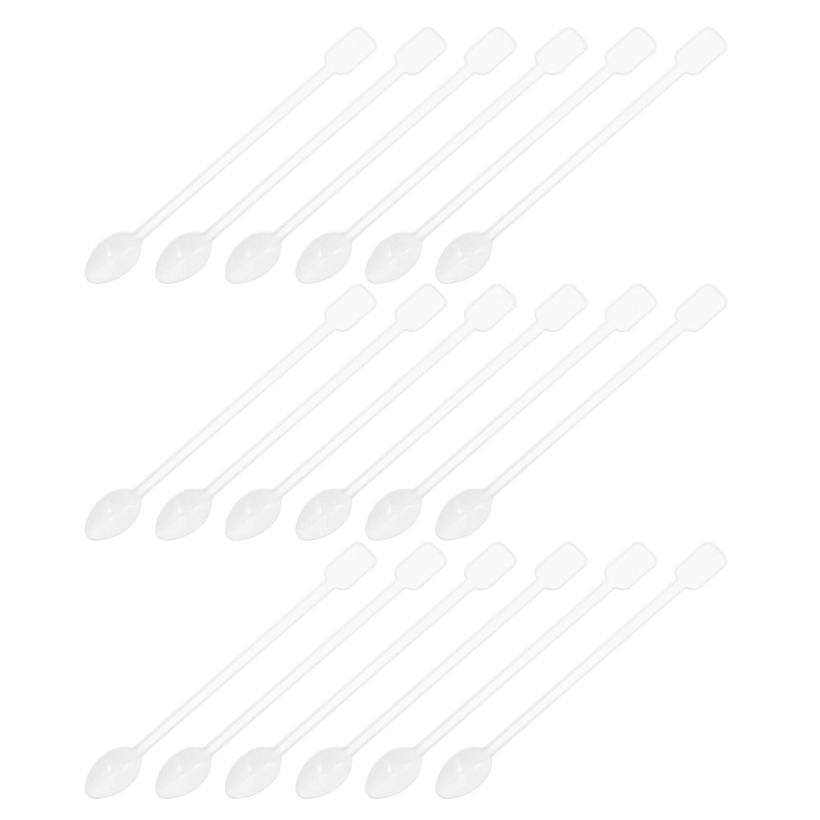 Double Sided Plastic Dessert Spoons for Coffee Stirs 500Pcs White Mini Spoons