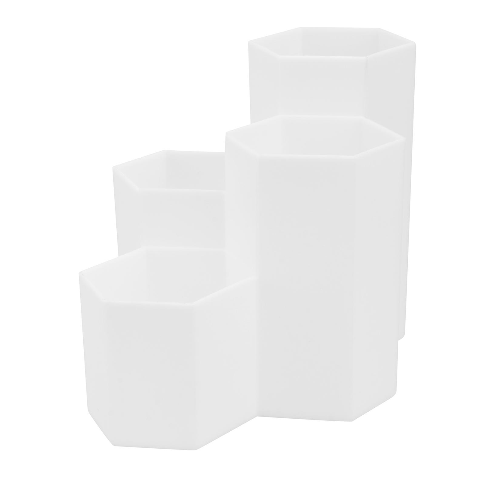 White Hexagonal Pen Holder Stationery Organizer for Storage Using 1Pcs