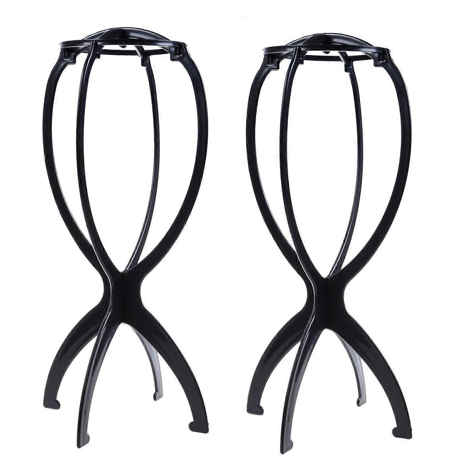 2 PCS Folding Wig Stand for Drying and Display, Lightweight Durable Plastic Wig Holder