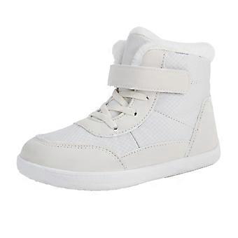 Baby Boys & Girls Waterproof Winter Snow Boots – Non-Slip, Wide Toe Box, High Top, Barefoot-Style, White, Size 5Y