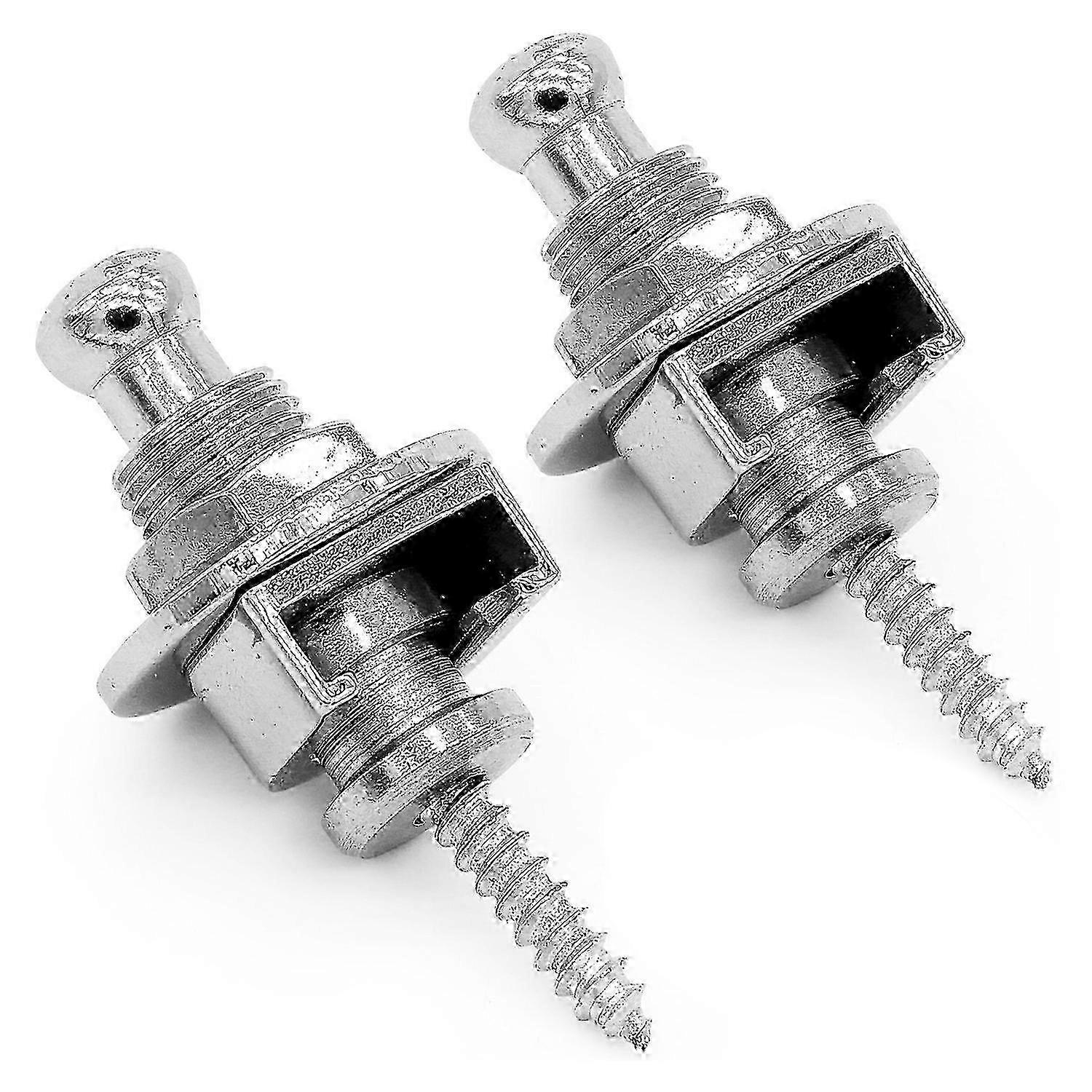 Strap locks for guitars - premium security system nickel 2-pack