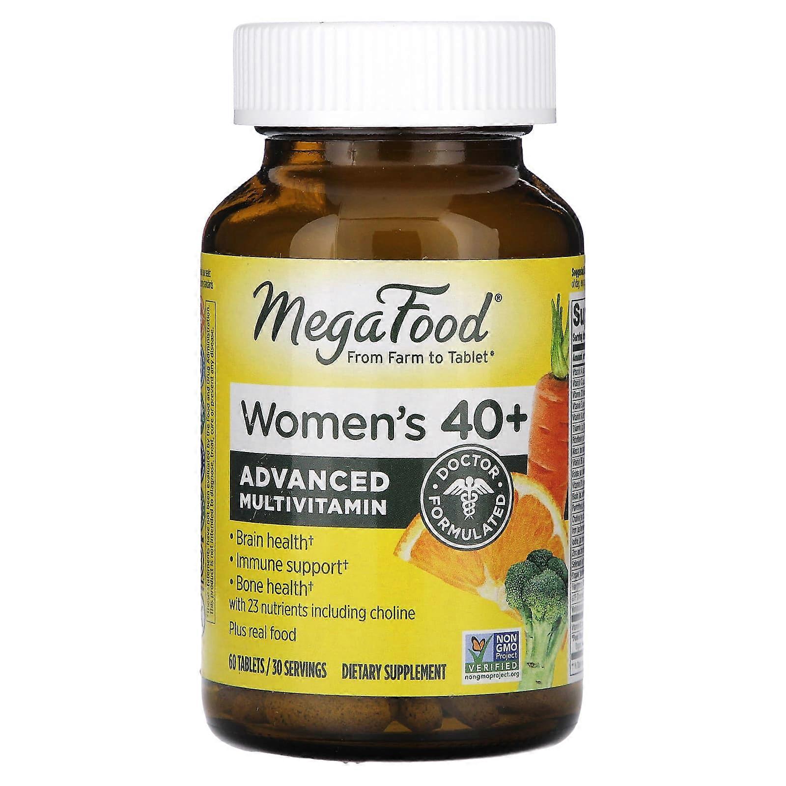 MegaFood, Multi för kvinnor 40+, 60 tabletter