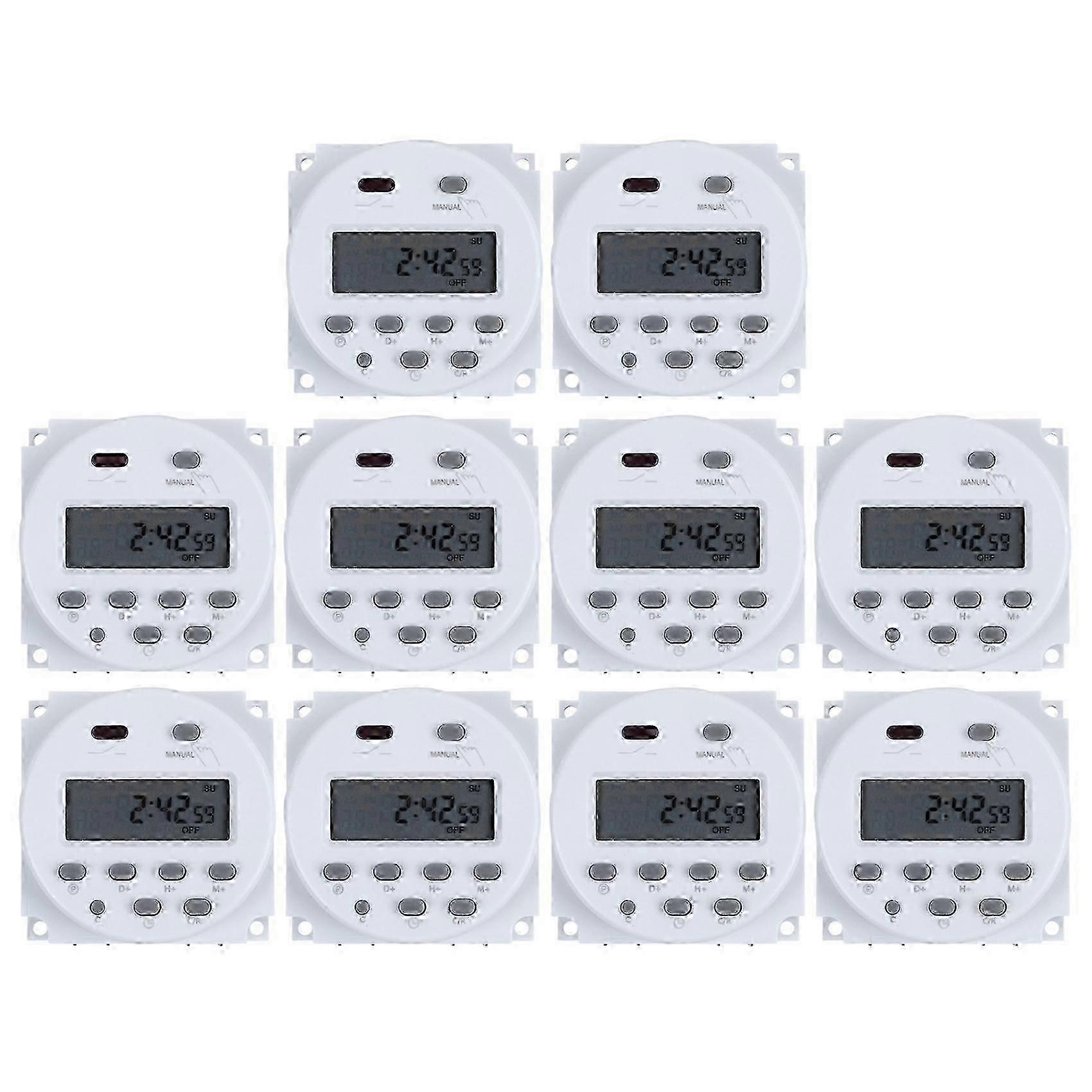 10X DC 12V Digital LCD Power Programmable Timer Time Switch Relay 16A Amps