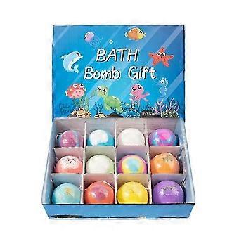 12*50g Bath Bomb Gift Set, Colorful Bubble Bath Bombs Aromatherapy Spa Set Easter Gift for Kids Boys Girls-D