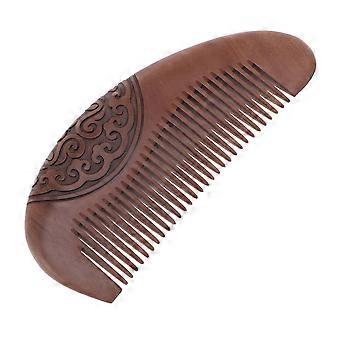 1pc dupla face esculpida pente pêssego pente de madeira massagem pente couro cabeludo pente para home shop