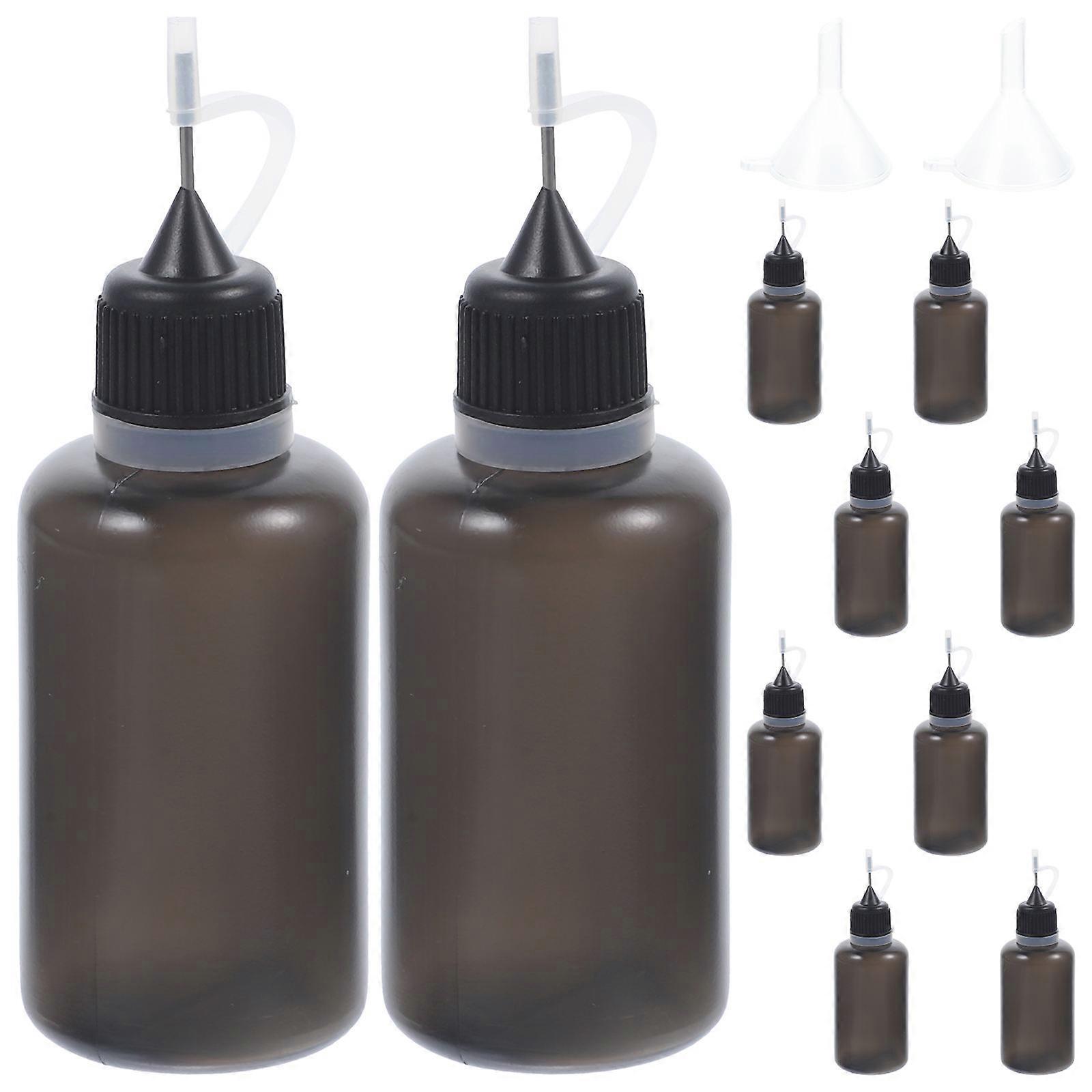 10pcs Needle Tip Glue Bottle Practical Tip Applicator Bottle With Funnel DIY Applicator
