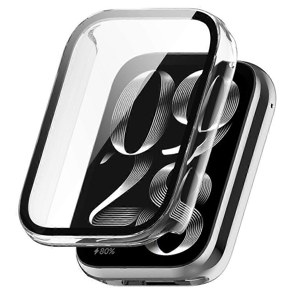 Compatible For Xiaomi Smart Band 10 Pro (Ceramic Edition) Protective Case with Tempered Glass Screen Protector PC Watch Cover Transparent