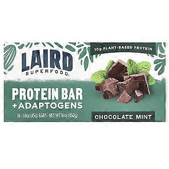 Laird Superfood, Proteinriegel + Adaptogene, Schokoladenminze, 10 Riegel, je 45 g (1,6 oz)