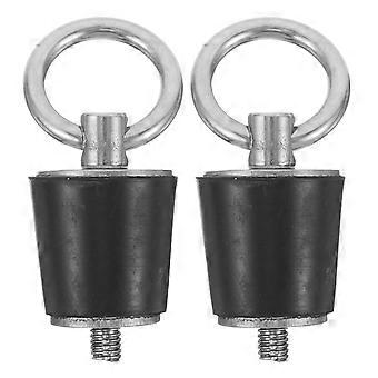 2pcs Tapered Boat Plug: Round Stainless Steel Handle Rubber Stopper Snap Drain Plugs Marine Kayak Boating Plumbing Accessories