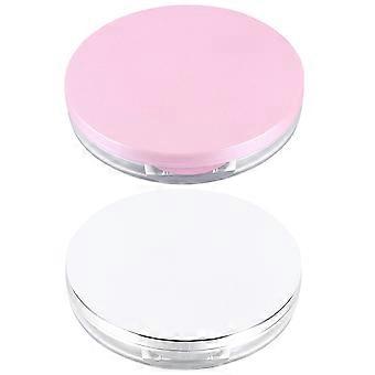 2 sæt pulver puff opbevaringsbeholder med pulver puff løs pulver tom kasse kvinder makeup forsyninger