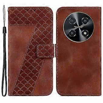 compatible Huawei nova 12i 4G Case 7-Shaped Pattern Leather Shockproof Phone Cover - Brown fastxm