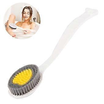 Soft Hair Back-rubbing Shower Brush, Multifunctional Design Long-handled Silicone Back Brush, Long-handled Round Hole Can Be Hung Bathroom Massage Sof