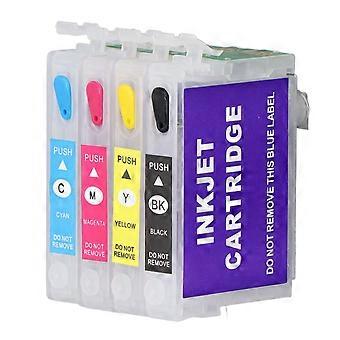4 stuks inktcartridge zwarte cyaan magenta gele permanente chip herbruikbare printer navulling inkjetcartridges t1321 t1332 t1333 t1334