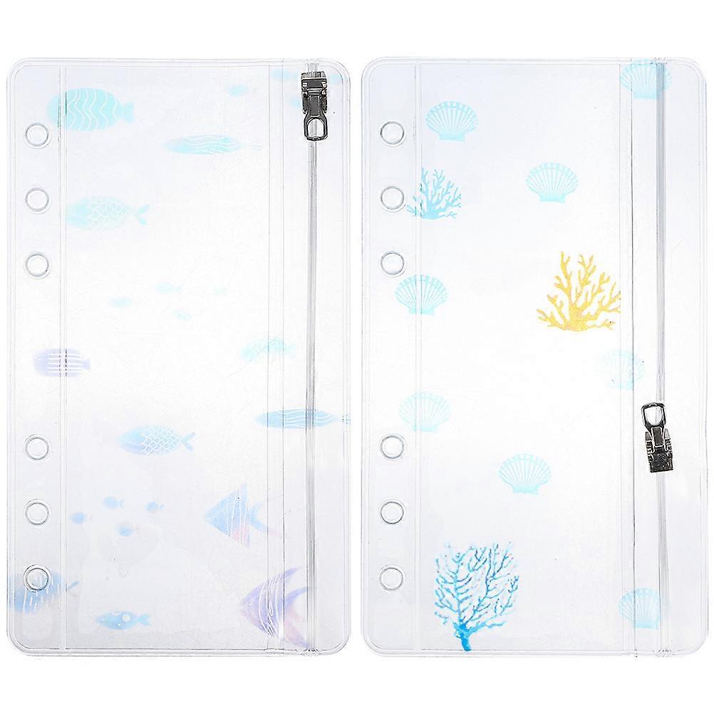 Assorted Color Binder Pocket Notebook Refill for Storage 2Pcs PVC Material