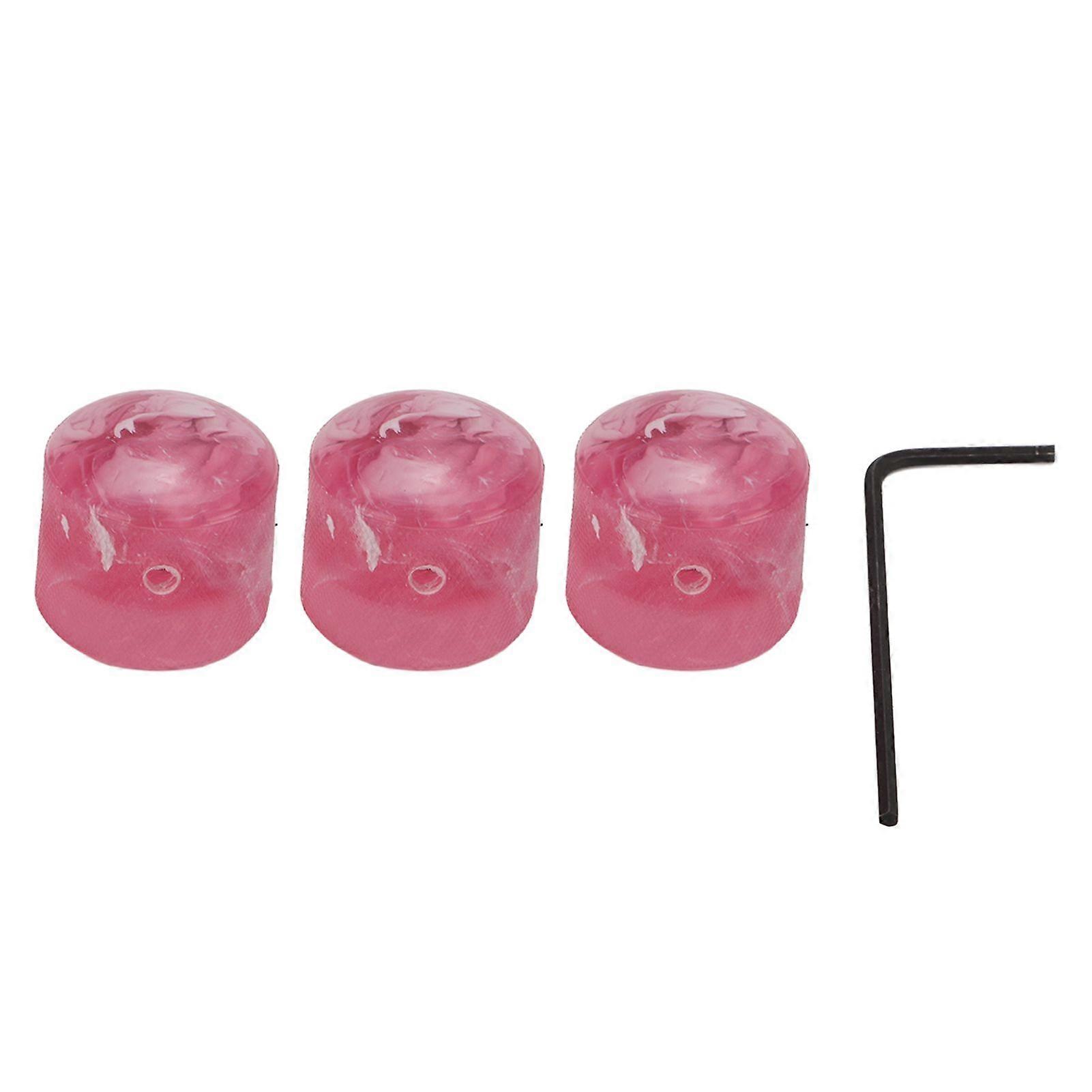 3Pcs Electric Guitar Knob String Potentiometer Controller Instrument Accessory Set Kit Pink