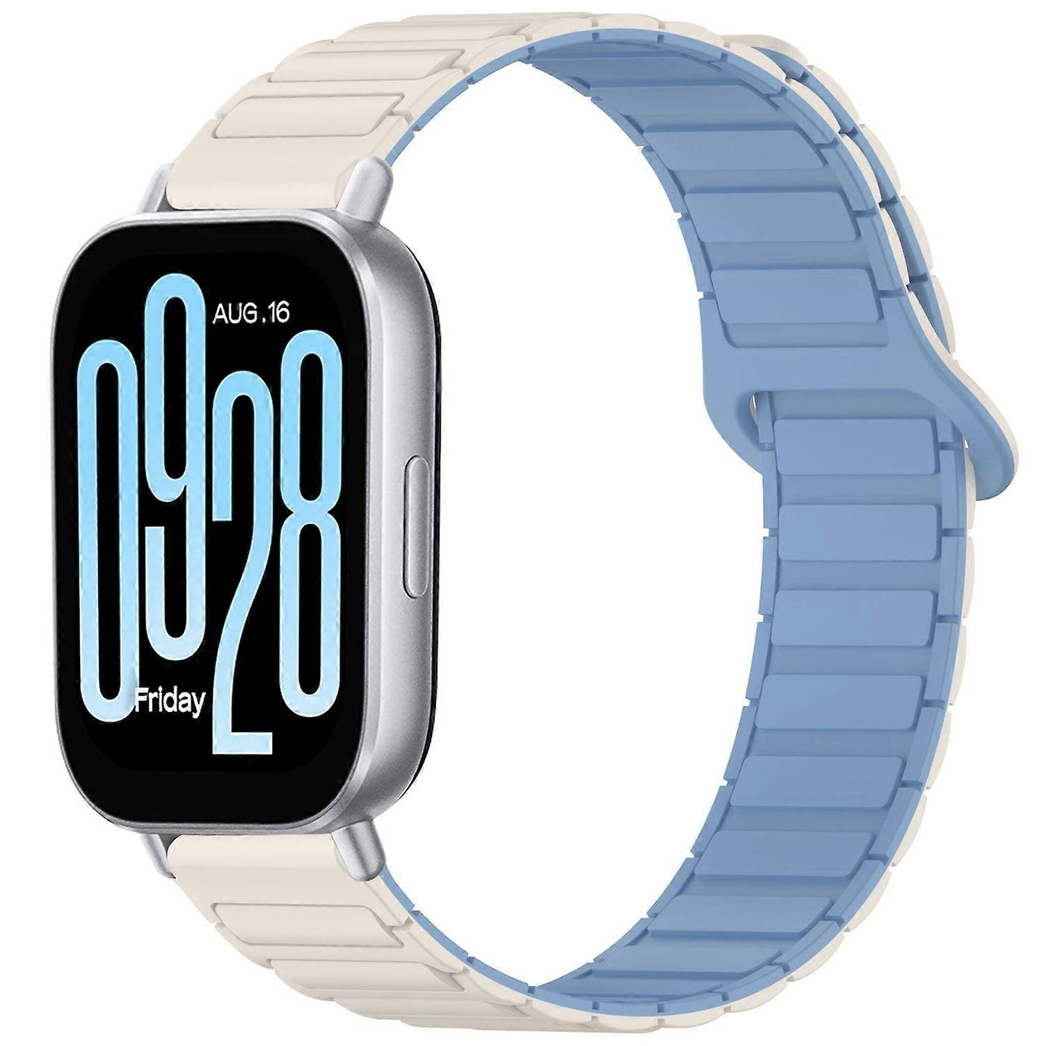 For Xiaomi Redmi Watch 5 Active Two Color Silicone Magnetic Replacement Arm Band White