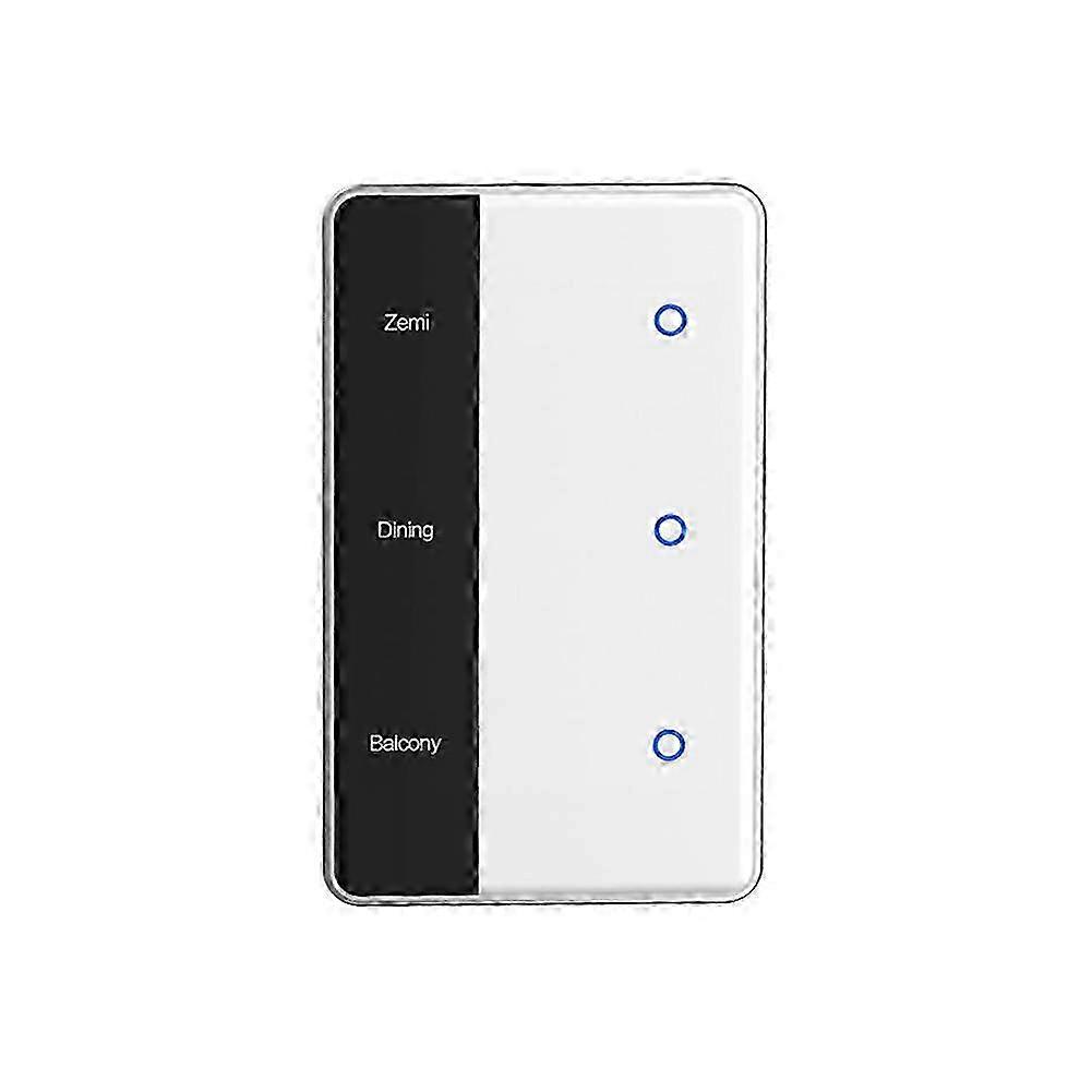 TUYA Zigbee DIY Name Switch 3 Gang Smart Touchscreen Switch