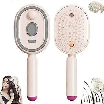 Elektrische Dampfbürste für die Haare, wiederaufladbarer Dampf-Haarglätter, Entwirrungs-Dampfbürste für kurzes Haar, reduziert Frizz, pflegt das Haar, antistatisch