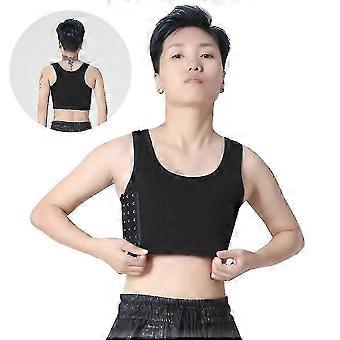 Tomboy Lesbian Breathable Chest Binder Short Corset Vest Breathable Elastic Sport Bra Tank Top